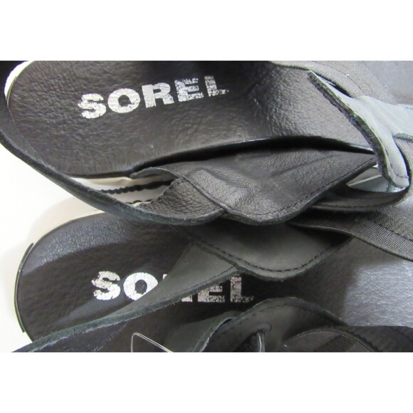 Sorel Black Out N About Slingback Thong Sandals Size 7 EUC - Picture 5 of 7
